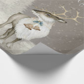 Entzückendes rustikales Ren im Winter Geschenkpapier (Ecke)