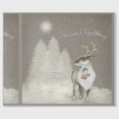 Entzückendes rustikales Ren im Winter Geschenkpapier (Flach)