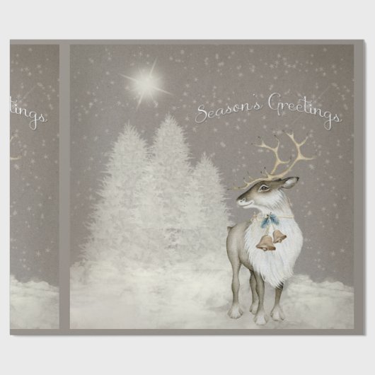 Entzückendes rustikales Ren im Winter Geschenkpapier (Flach)