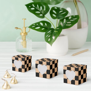 Entzückendes Schachbrett-Herz-Muster-Design Geschenkschachtel