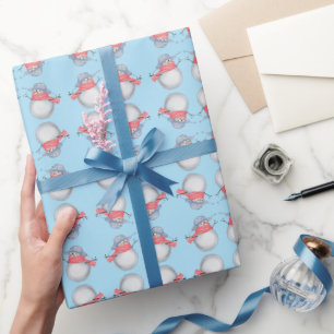 Entzückendes Schneemann-Muster-Wrap-Papier Geschenkpapier