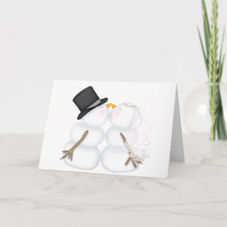 Entzückendes Schneemann-Paar beim Küssen Feiertagskarte