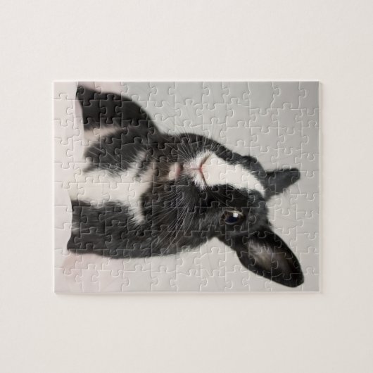 Entzückendes Schwarzweiss-Häschen Puzzle (Horizontal)