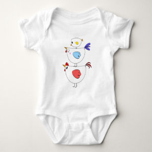 Entzückendes T-Shirt Familie des Huhnhahnkükens Baby Strampler
