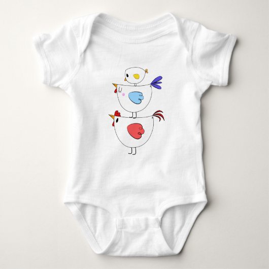 Entzückendes T-Shirt Familie des Huhnhahnkükens Baby Strampler (Vorderseite)