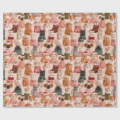 entzückendes Tierdesign Geschenkpapier (Flach)