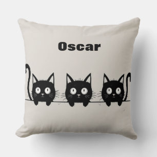 Entzückendes Trio schwarzer Katzen Kissen