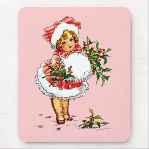 Entzückendes Vintage-Weihnachtskind Mousepad