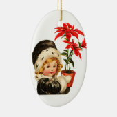 entzückendes Vintages Mädchen und Pflanze Keramikornament (Rechts)