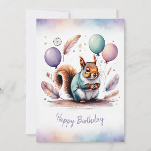 Entzückendes Wasserfarben-Eichhörnchen Alles Gute Feiertagskarte