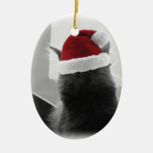 Entzückendes Weihnachtskätzchen Keramik Ornament