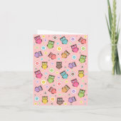 Entzückliche Eule und florales Design (Rückseite)