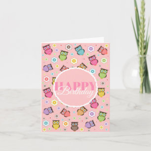 Entzückliche Eule und florales Design