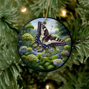 Entzücklicher Anis-Schwalbenschwanz-Schmetterling Keramik Ornament