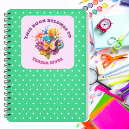 Entzündbare 3D-Blume Buttefly Farbige Buchzeichen Quadratischer Aufkleber