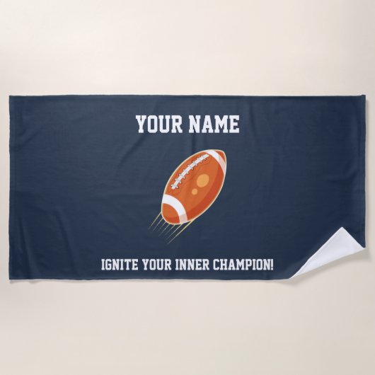"Entzünde deinen inneren Champion!" RUGBY TEAM Strandtuch (Vorderseite)