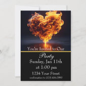 Entzünde die Nacht :Flammenfeuer Party! Einladung (Vorderseite)