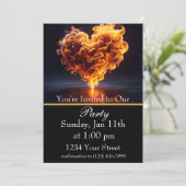 Entzünde die Nacht :Flammenfeuer Party! Einladung (Stehend Vorderseite)