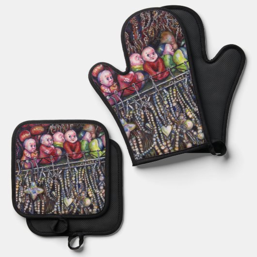 entzünden ofenhandschuh & Topflappen-Set (Vorderseite/Rückseite)