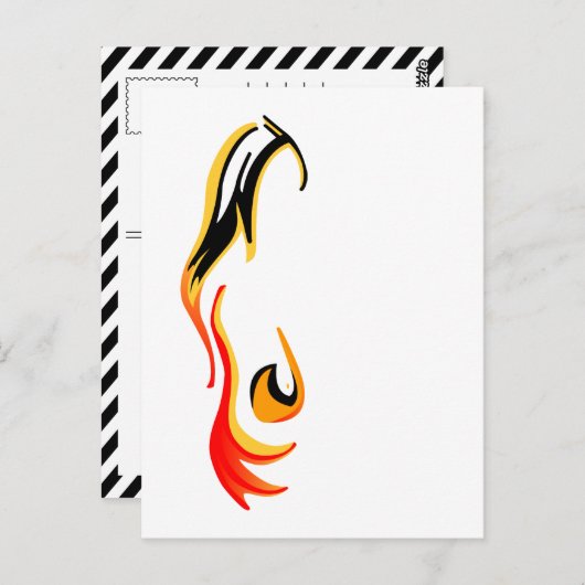 entzündet postkarte (Vorne/Hinten)