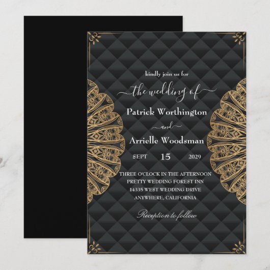 Envelope Black Luxe Einladungen (Vorne/Hinten)