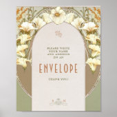 Envelope Sign Gäste Vintage Jugendstil von Mucha Poster (Vorne)