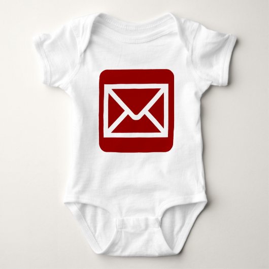 Envelope Sign - Ruby Red Baby Strampler (Vorderseite)