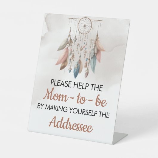 Envelope Station Schild Dreamcatcher Baby Shower (Vorderseite)