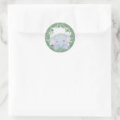 ENVELOPE'SIEGEL'STICKER : BABY ELEPHANT RUNDER AUFKLEBER (Tasche)