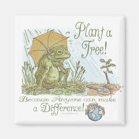 Enviro Frog Pflanze a Tree Earth Day Gear Magnet (Vorne)