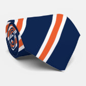 EnviroForensics Navy White and Orange Striped Kraw Krawatte (Gerollt)