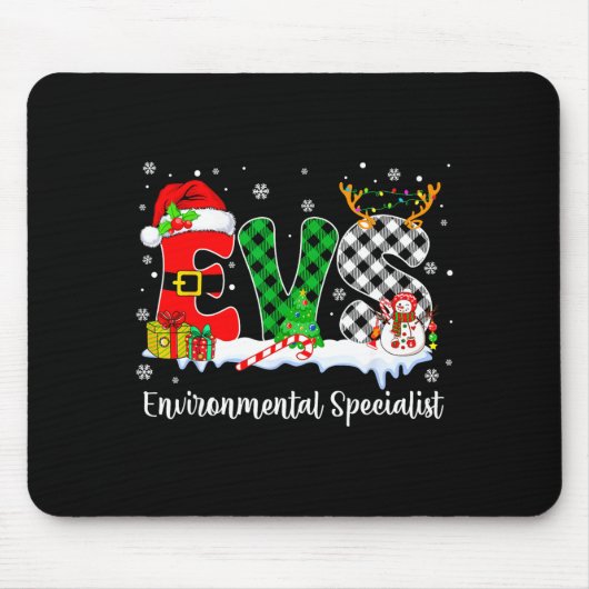 Environmental Specialist Christmas Lights Red Plai Mousepad (Vorne)