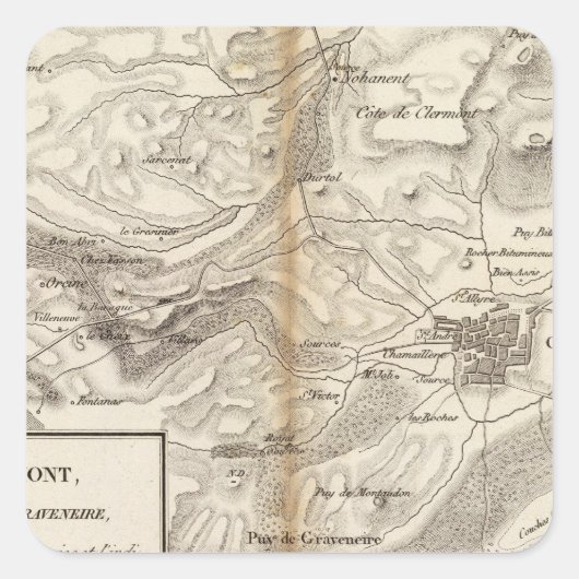 Environs de Clermont Quadratischer Aufkleber (Vorderseite)