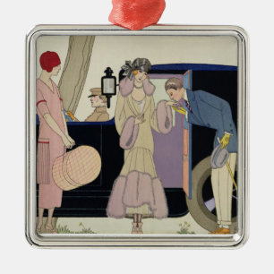 Envy, 1914 (pochoir Druck) Silbernes Ornament