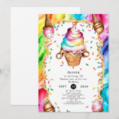 Enzaubernde cremige Eiscreme zum Geburtstag Einladung (Vorne/Hinten)