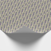 Enzian Blau Vintage Blumen Geschenkpapier (Ecke)