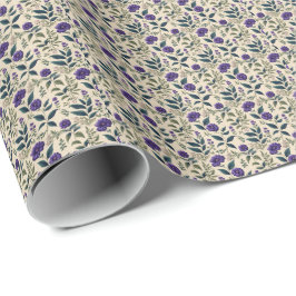 Enzian Blau Vintage Blumen Geschenkpapier