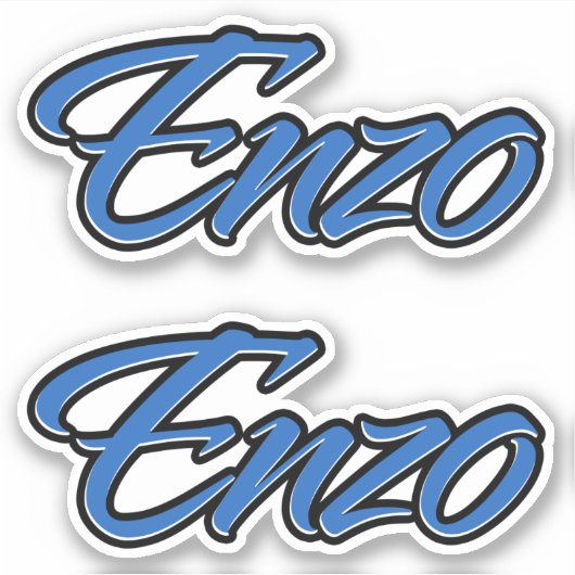 Enzo Name blue Aufkleber Sticker Stickerset (Vorderseite)