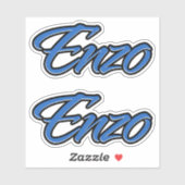 Enzo Name blue Aufkleber Sticker Stickerset (Blatt)