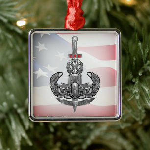 EOD Afghanistan Veteran Ornament Aus Metall