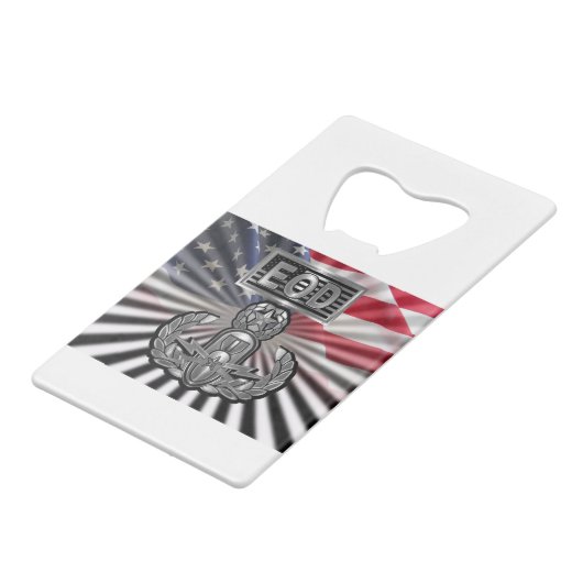 "EOD Master Blaster" Geldbeutel Flaschenöffner (Rückseite Schrägansicht)