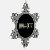 EOD - Schwarze Flagge Schneeflocken Zinn-Ornament (Links)