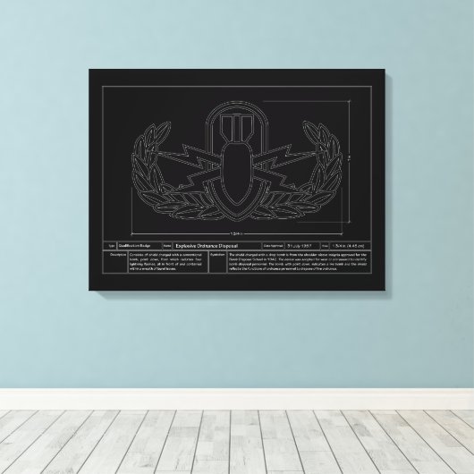 EOD Technischer Zeichn Leinwanddruck (Insitu (Holzboden))