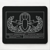 EOD Technischer Zeichn weiß Mousepad (Vorne)