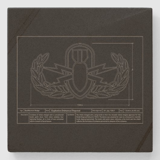 EOD technisches Zeichnen Steinuntersetzer (Vorderseite)