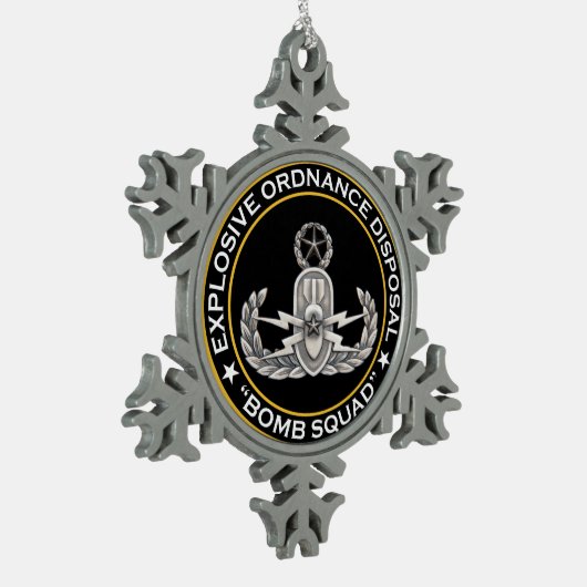 Eod-VorlagenBombengeschwader Schneeflocken Zinn-Ornament (Links)