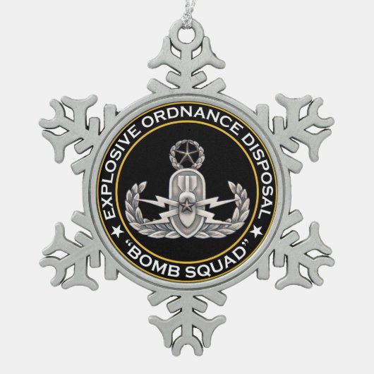 Eod-VorlagenBombengeschwader Schneeflocken Zinn-Ornament (Vorderseite)