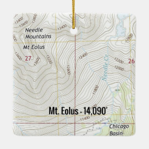 Eolus Colorado Fourteener Topo Karte Keramikornament