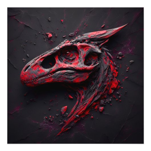 Eons in Crimson-Kohle - das Genie der KI Fotodruck (Vorne)