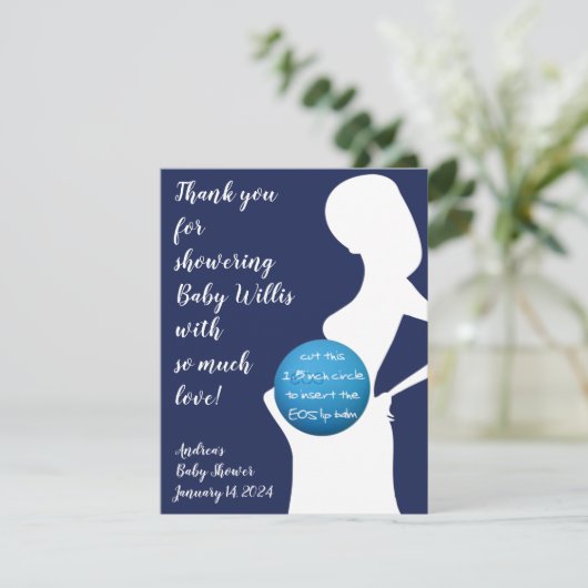 EOS-Lippenbalsam der schwangeren Frau der Marine u Begleitkarte (Stehend Vorderseite)